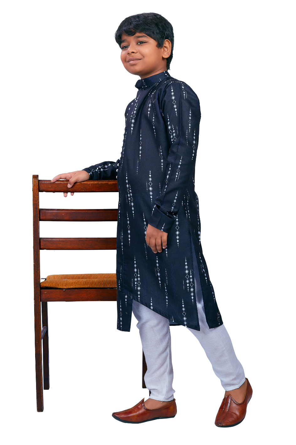 DEIANA'S Casual Designer Kurta Pyjama Set For Boys And kids (Dark Blue)