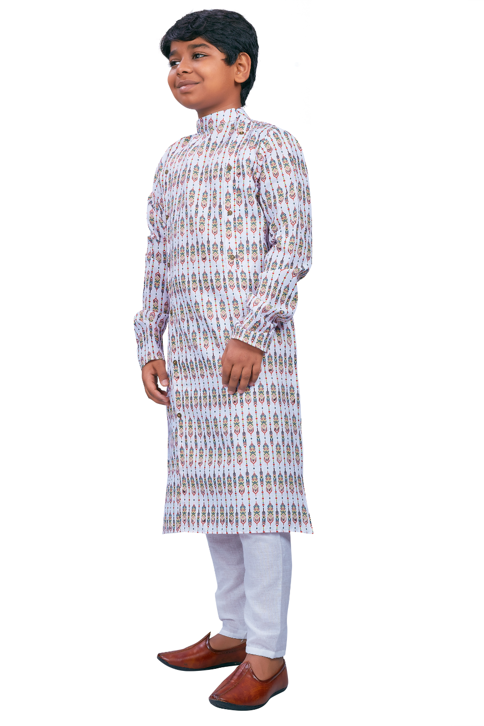 DEIANA'S Casual Designer Kurta Pyjama Set For Boys And kids (White With Multicolor)