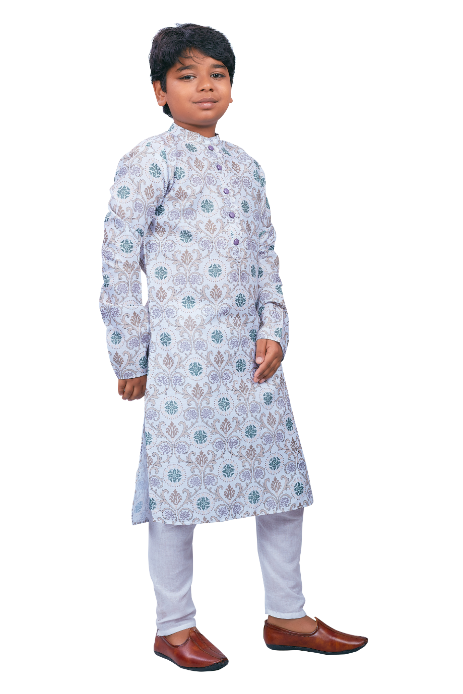 DEIANA'S Casual Designer Kurta Pyjama Set For Boys And kids (White With Multicolor)