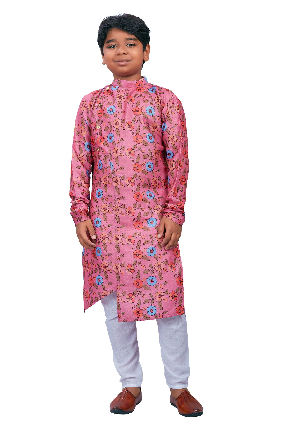 DEIANA'S Casual Designer Kurta Pyjama Set For Boys And kids (Pink With Multicolor)