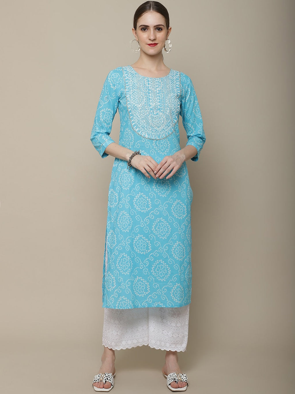Sangria Women Bandhani Printed Kurta