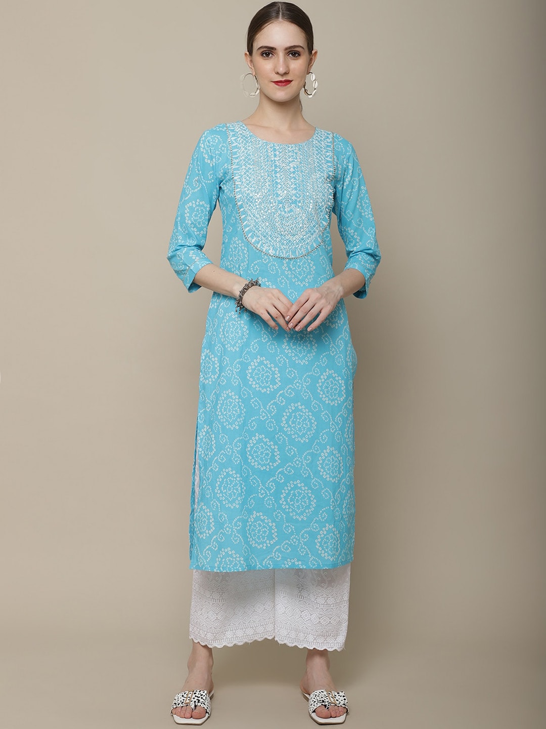 Sangria Women Bandhani Printed Kurta