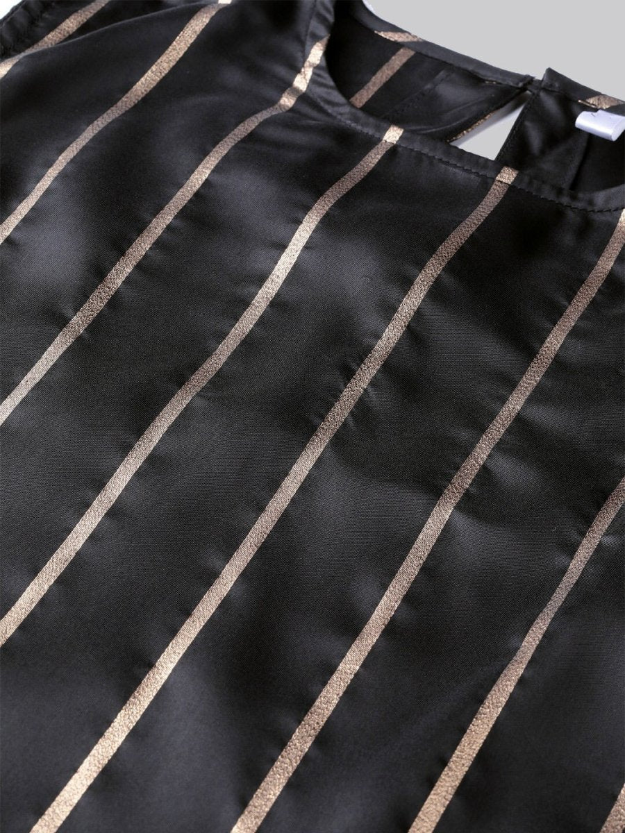 Aks Striped Sleeveless Kurta With Palazzos