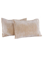 Nendle Beige Woollen 400 TC King Bedsheet with 2 Pillow Covers