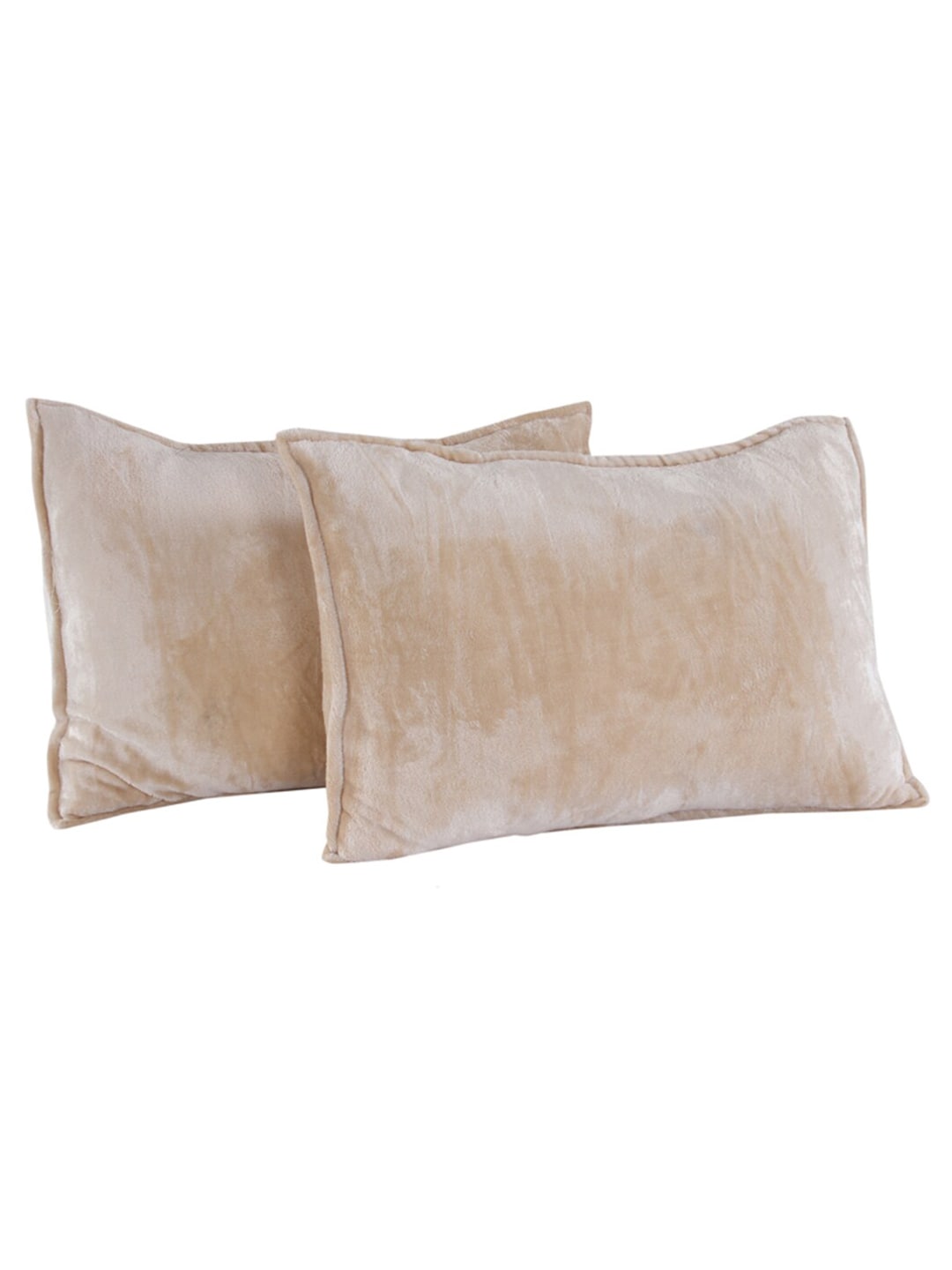 Nendle Beige Woollen 400 TC King Bedsheet with 2 Pillow Covers