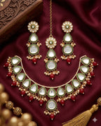 Jewel City undan Gold-Plated Pearl Choker Necklace Set | Indian Ethnic Bridal Wedding Jewellery | Handcrafted - Distacart