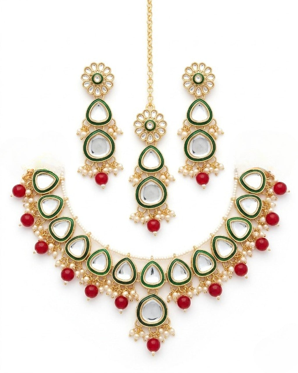 Jewel City undan Gold-Plated Pearl Choker Necklace Set | Indian Ethnic Bridal Wedding Jewellery | Handcrafted - Distacart