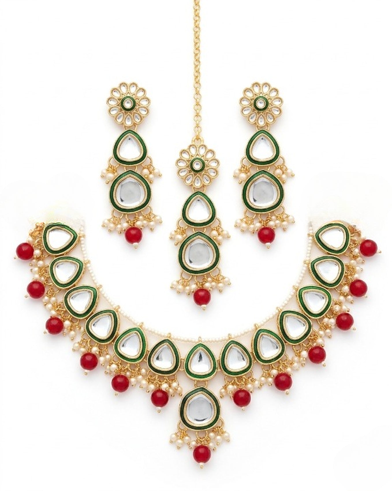 Jewel City undan Gold-Plated Pearl Choker Necklace Set | Indian Ethnic Bridal Wedding Jewellery | Handcrafted - Distacart