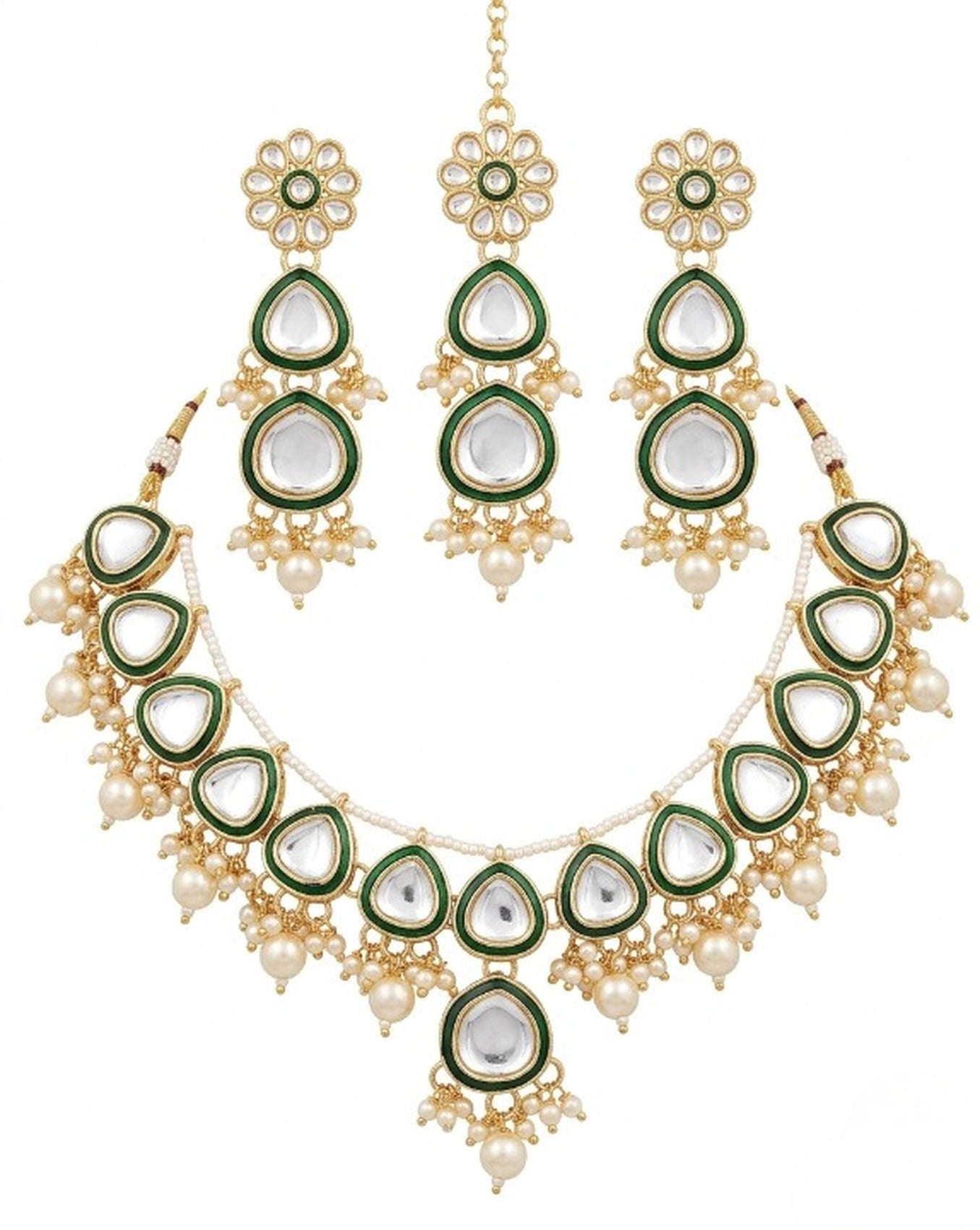Jewel City undan Gold-Plated Pearl Choker Necklace Set | Indian Ethnic Bridal Wedding Jewellery | Handcrafted - Distacart