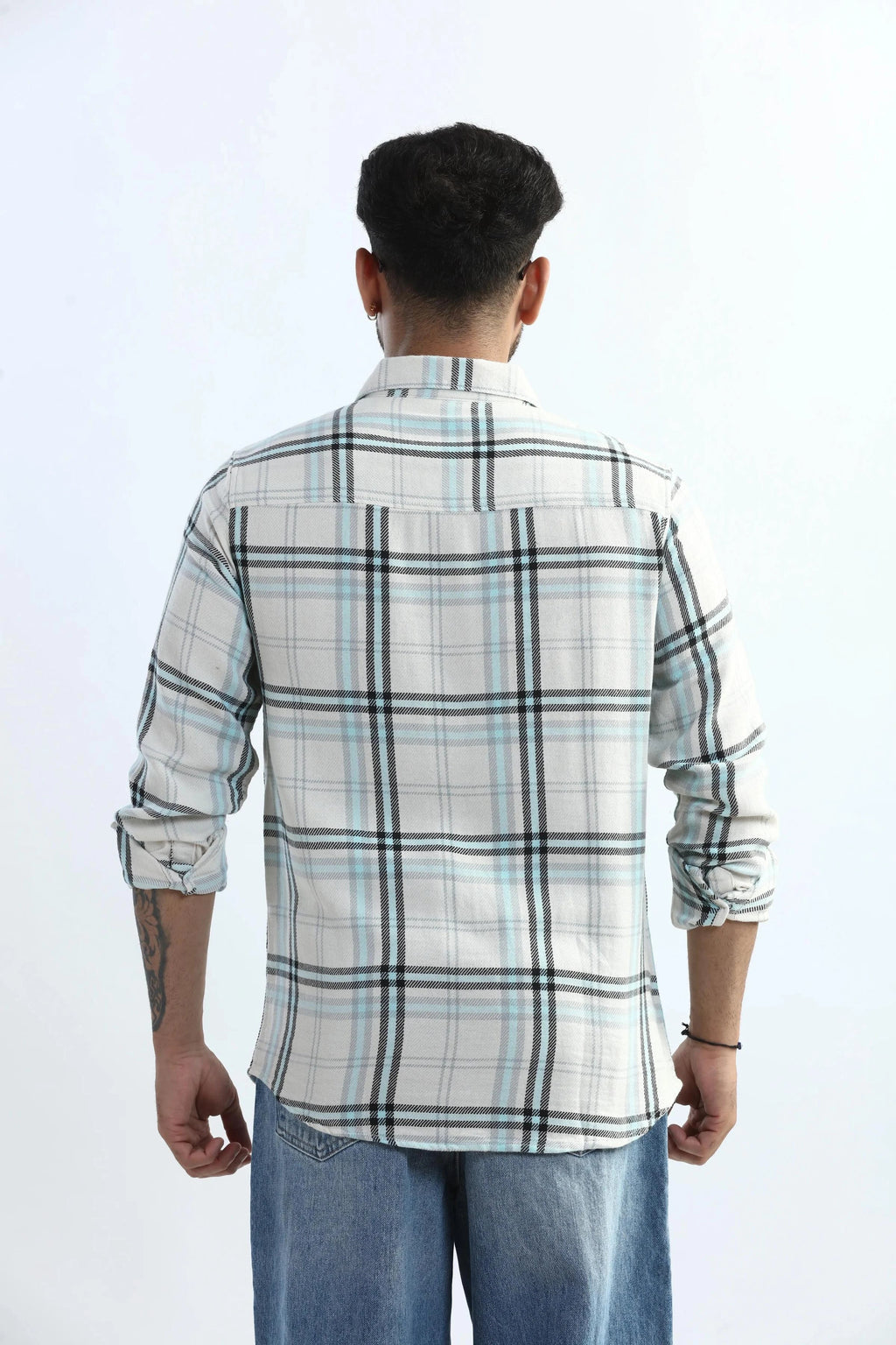 Xkind Blue Checks Regular Fit Shirt