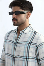 Xkind Blue Checks Regular Fit Shirt