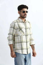 Xkind Yellow Checks Regular Fit Shirt