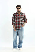 Xkind Red Checks Regular Fit Shirt