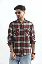 Xkind Red Checks Regular Fit Shirt