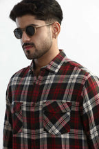 Xkind Red Checks Regular Fit Shirt