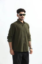 Xkind Olive Green Fine Cord Shirt