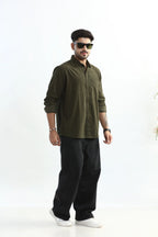 Xkind Olive Green Fine Cord Shirt
