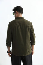 Xkind Olive Green Fine Cord Shirt