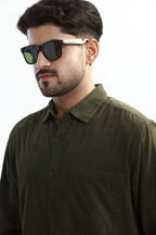 Xkind Olive Green Fine Cord Shirt
