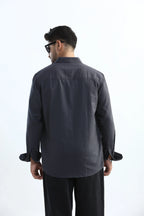 Xkind Dark Grey Textured Regular Fit Shirt/ Overshirt