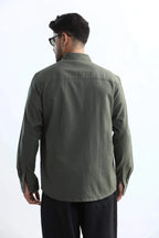 Xkind Dark Green Textured Regular Fit Shirt/ Overshirt