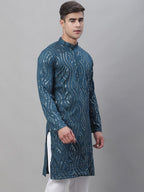 Sojanya Ethnic Motifs Embroidered Sequinned Pure Cotton Kurta