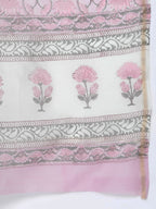 HERE&NOW Women Floral Printed Regular Pure Cotton Kurta with Palazzos & With Dupatta