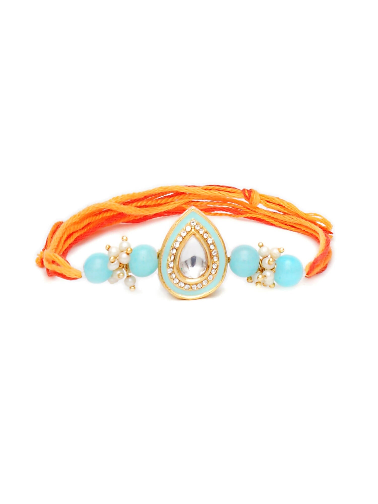 Designer kundan Rakhi - Ruby Raang - Distacart