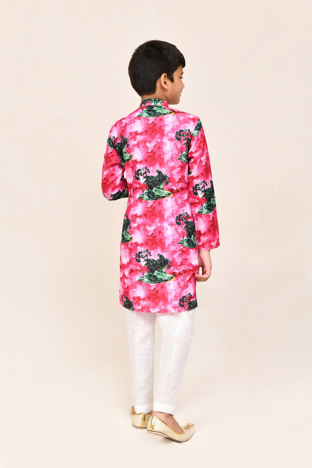 Joban Fashion Cotton Pink Kurta With Straight Fit Pant