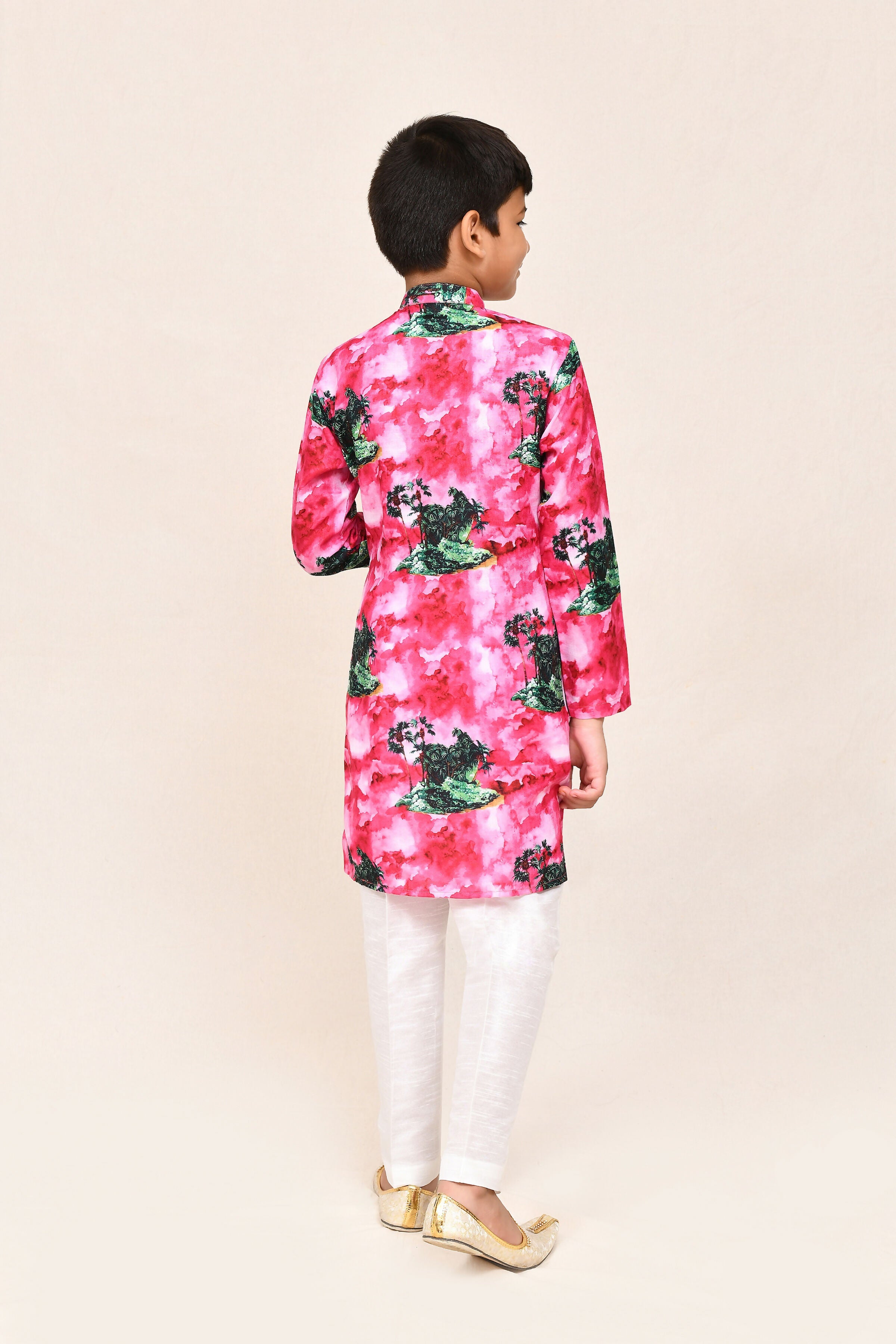 Joban Fashion Cotton Pink Kurta With Straight Fit Pant