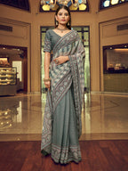 Myra Multicolour Gorgette Designer Saree - Distacart
