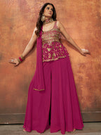 Myra Pink Georgette Embroidered Designer Suit