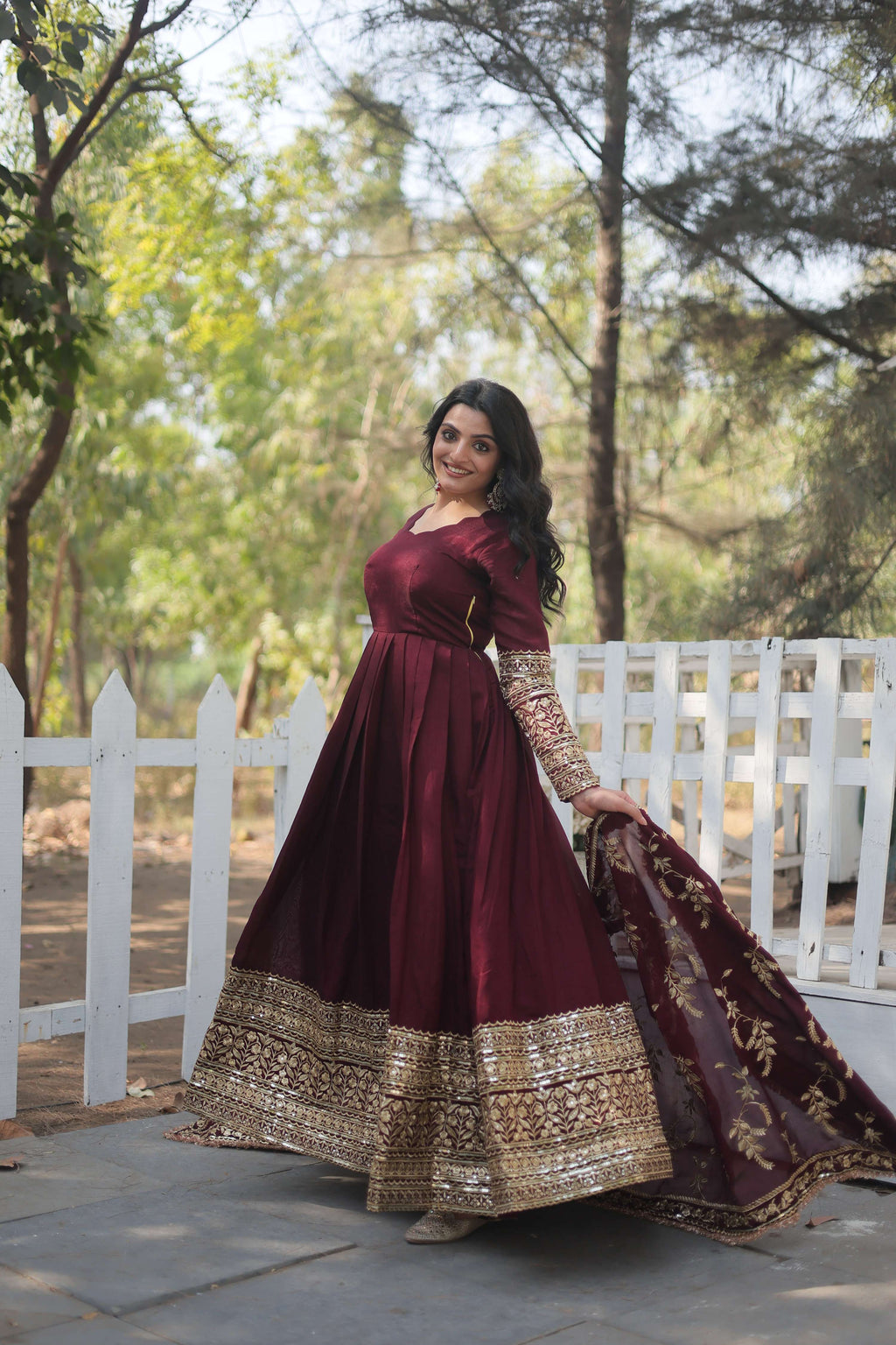 Yash Enterprise Dark Maroon Vichitra Shimmer With Rich Sequins Embroidered Work Party Wear Suit Set Stitched - Distacart