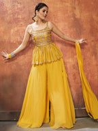 Myra Yellow Georgette Embroidered Designer Suit