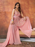 Myra Pink Georgette Embroidered Designer Suit