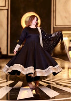 Yash Enterprise Black Rayon Cotton Embroidery Party Wear Suit Set - Distacart