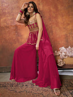 Myra Pink Georgette Embroidered Designer Suit