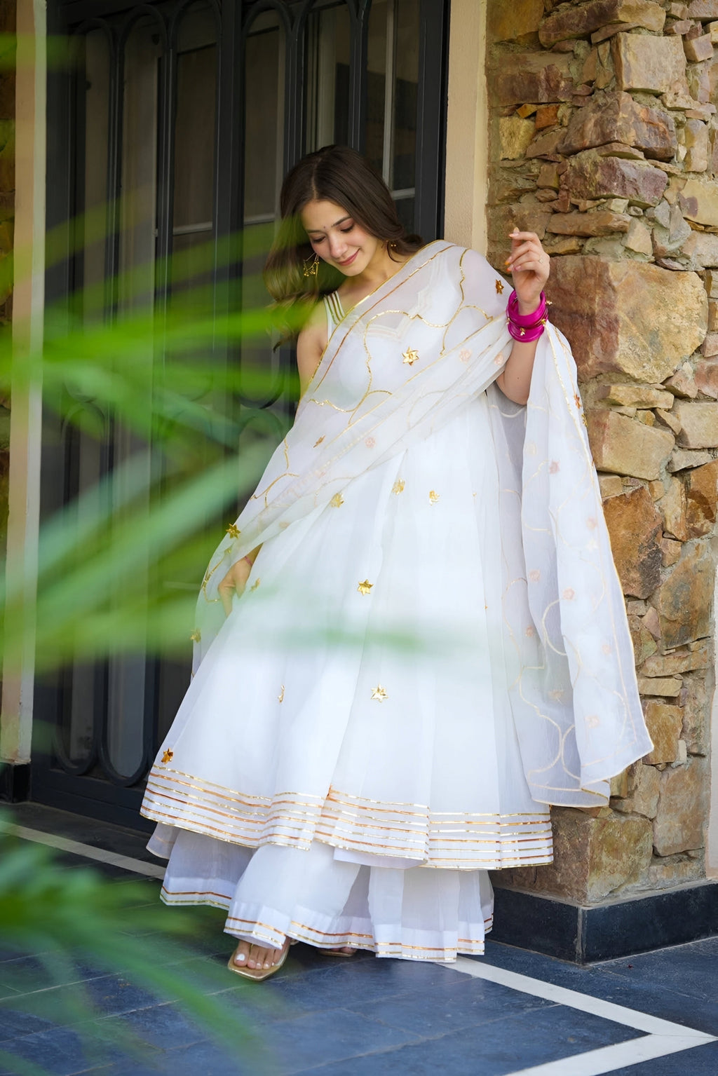 Yash Enterprise White Faux Georgette Party Wear Embroidery Suit Set - Distacart
