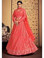 Myra Neon Art Silk Heavy Embroidered Designer Lehenga