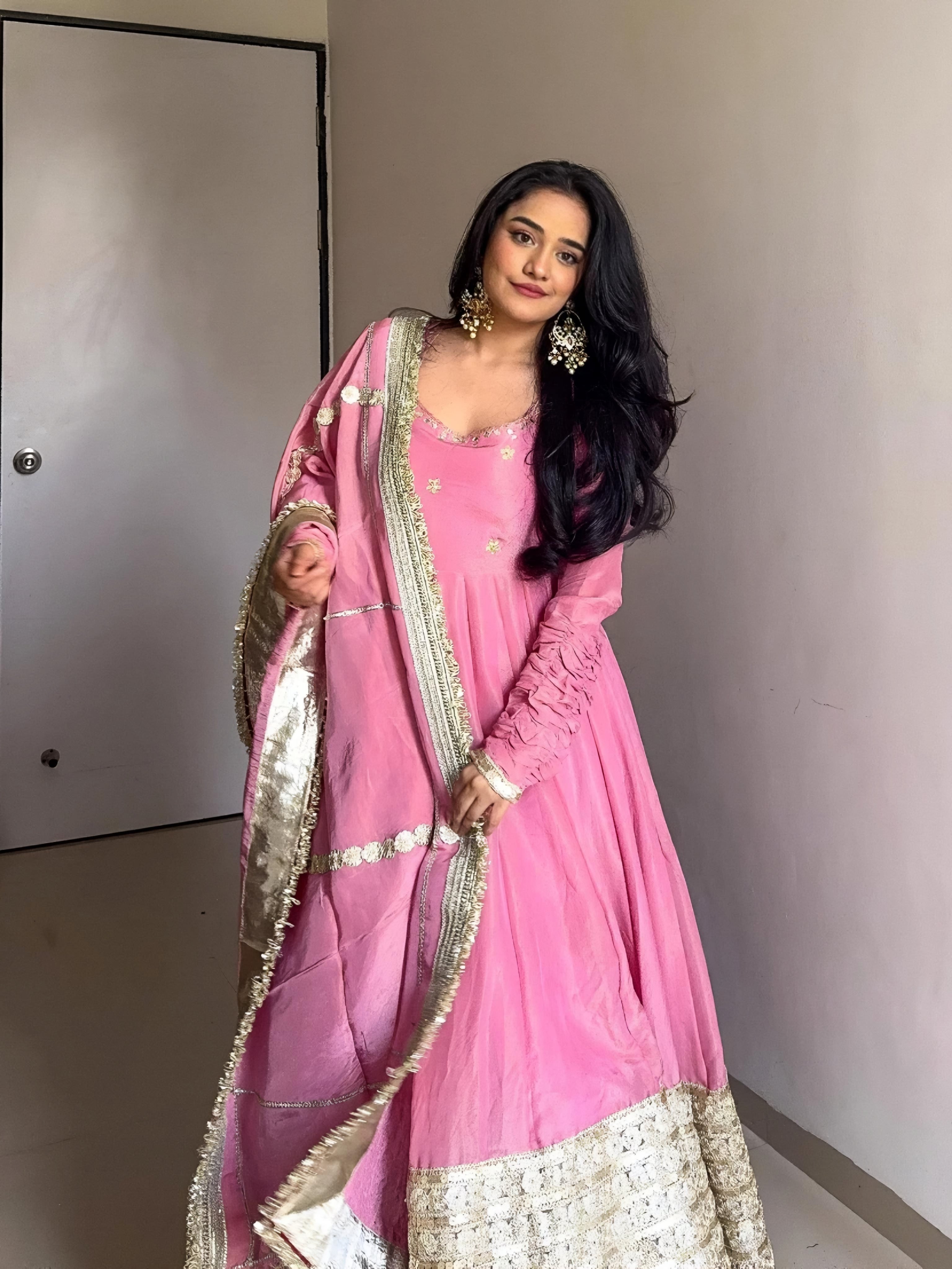 Yash Enterprise Pink Vichitra Silk Embroidery Suit Set - Distacart