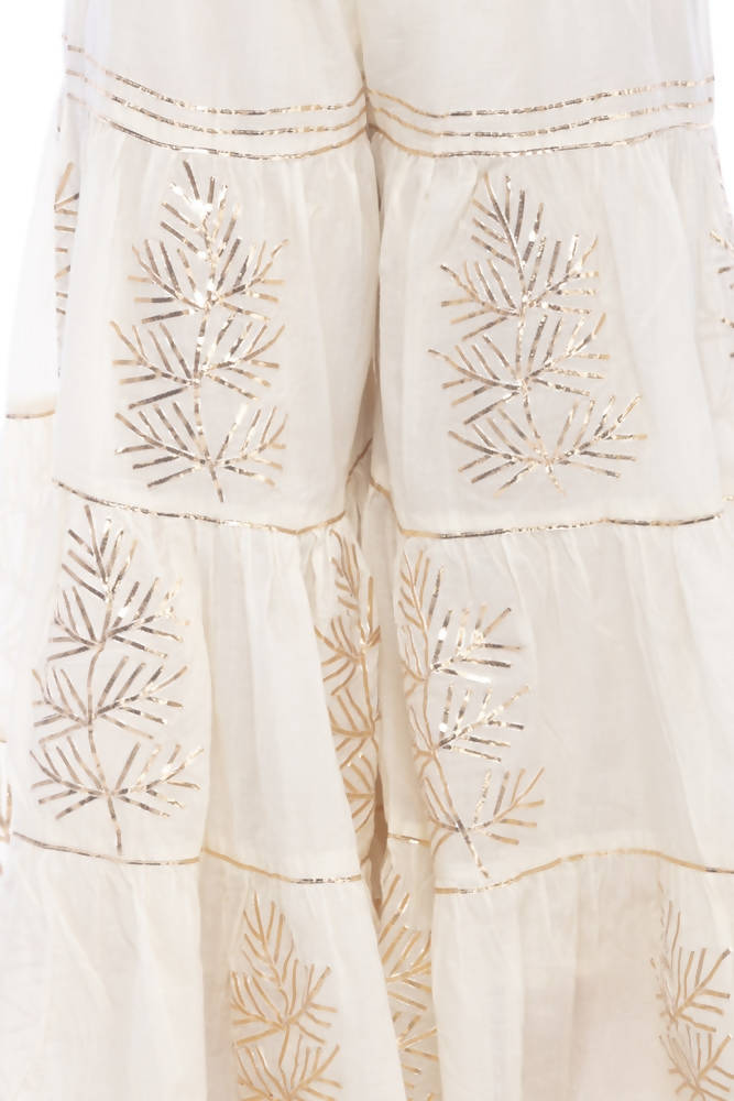 Mominos Fashion Cotton Off White Gotta Work Sharara For Girls - Distacart