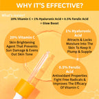 Nykaa SkinRX 20% Vitamin C + 1% Hyaluronic Acid Serum for Bright, Radiant and Hydrated Skin