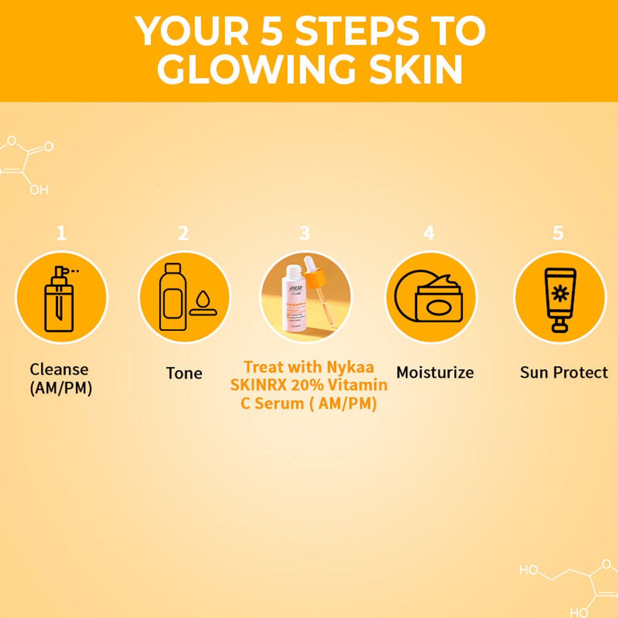 Nykaa SkinRX 20% Vitamin C + 1% Hyaluronic Acid Serum for Bright, Radiant and Hydrated Skin