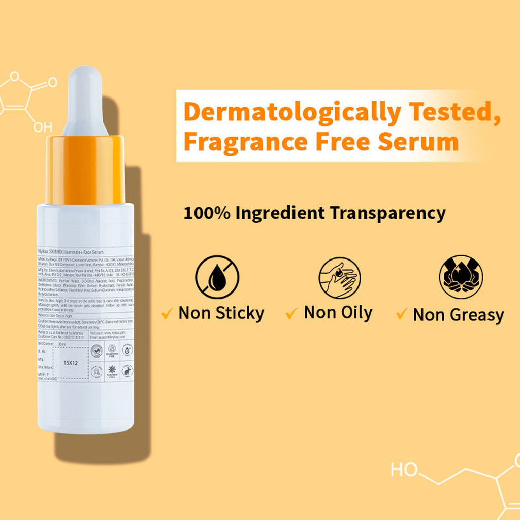 Nykaa SkinRX 20% Vitamin C + 1% Hyaluronic Acid Serum for Bright, Radiant and Hydrated Skin