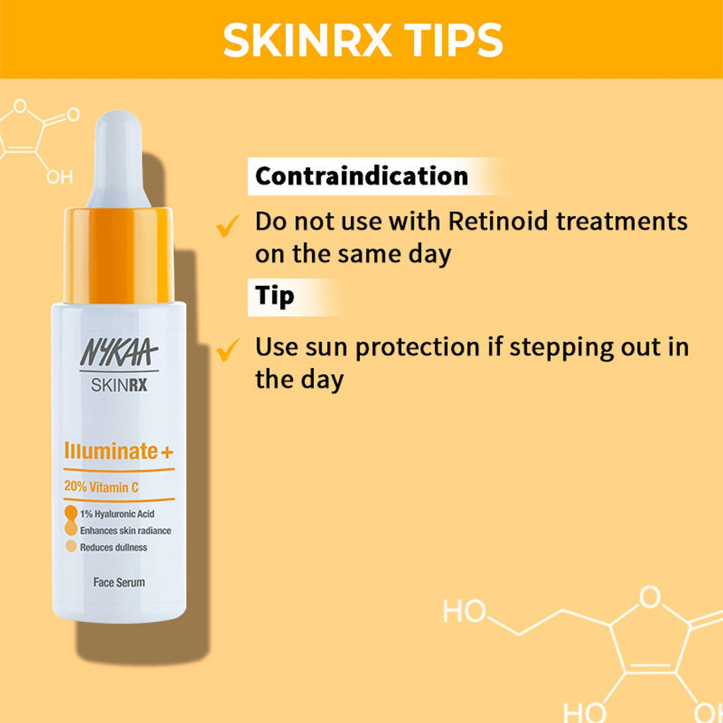 Nykaa SkinRX 20% Vitamin C + 1% Hyaluronic Acid Serum for Bright, Radiant and Hydrated Skin