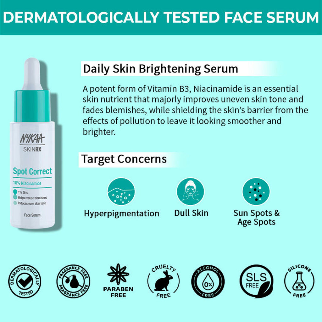 Nykaa SKINRX Spot Corrector with 10% Niacinamide + 1% Zinc Serum to Fade Dark Spots & Pigmentation