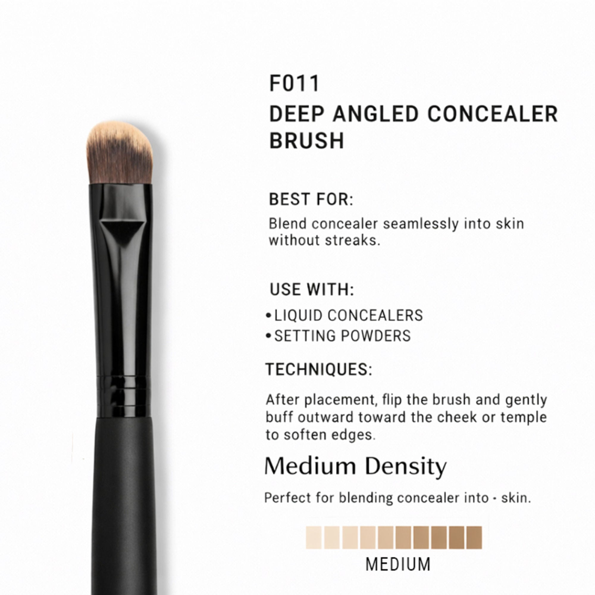 CUFFS N LASHES Deep Angled Concealer Brush - F011