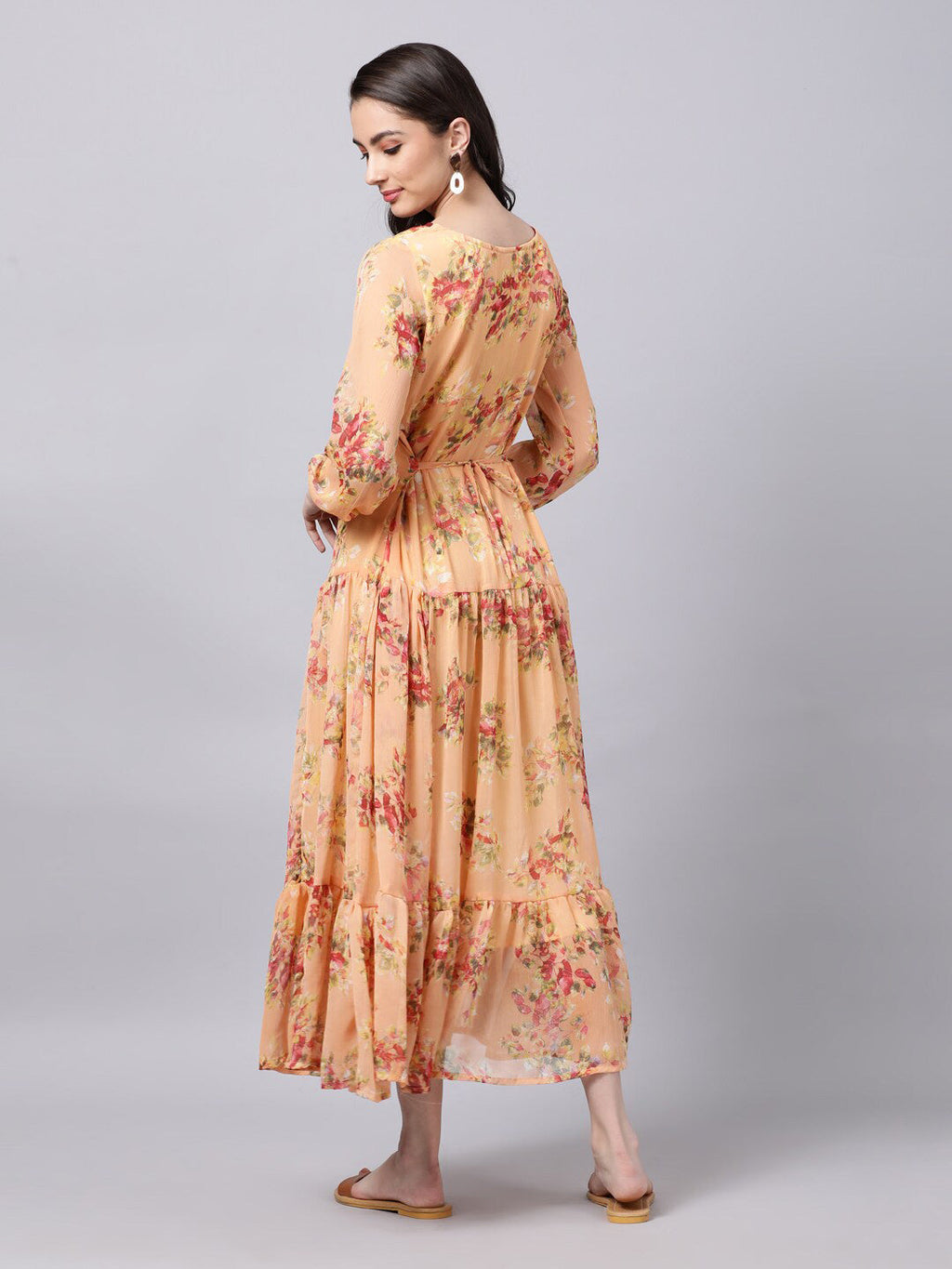 Souchii Floral Printed Boat Neck A-Line Maxi Dress - Distacart