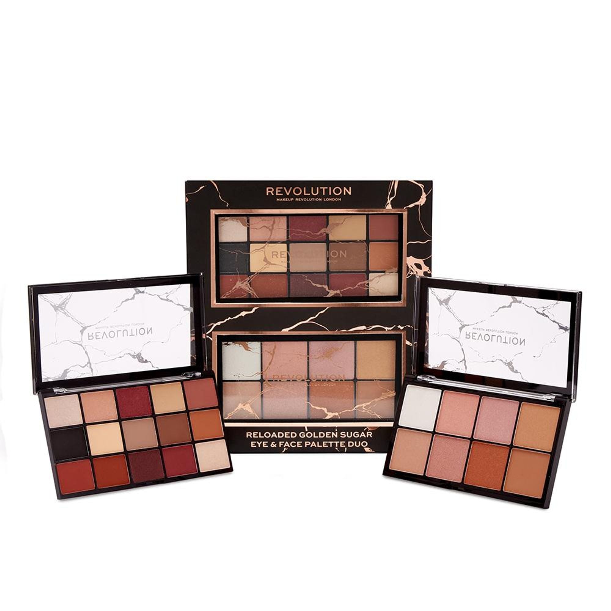 Makeup Revolution Reloaded Golden Sugar Eye & Face Palette Duo - Distacart