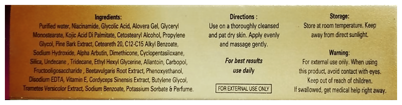 Rejuglow Gel with Glycolic Acid, Kojic Acid, Niacinamide & Vitamin E - Distacart